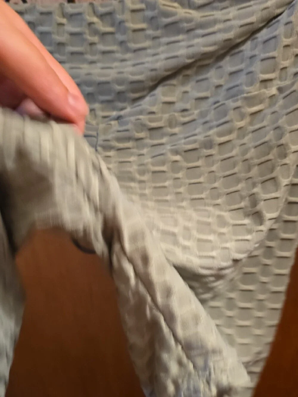 High-Waist Textured Bike Shorts in Light Sage - Picture 4 of 4